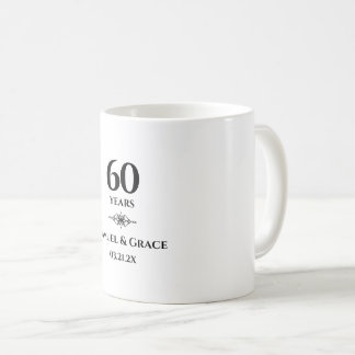 Mug Cadeau personnalisé élégant de 60e anniversaire de