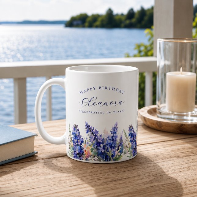 Mug Cadeau personnalisé Fleur de naissance de juillet  (Créateur téléchargé)