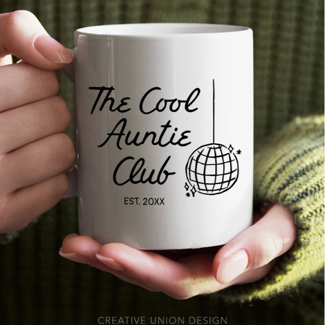 Mug Cadeau personnalisé main dessinée Cool Tante Soeur (personalized sister gift)