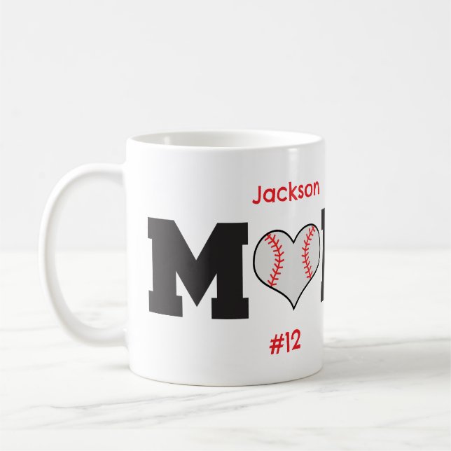 Mug Cadeau personnalisé maman baseball (Gauche)
