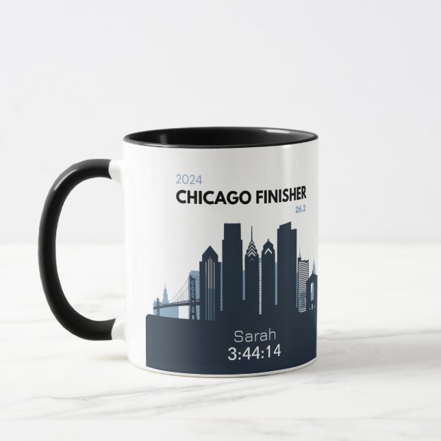 Mug Cadeau Personnalisé Marathon De Chicago Pour Marat (Gauche)