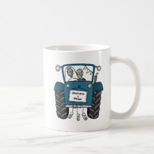 Mug Cadeau personnalisé Mariage campagnard tracteur bl