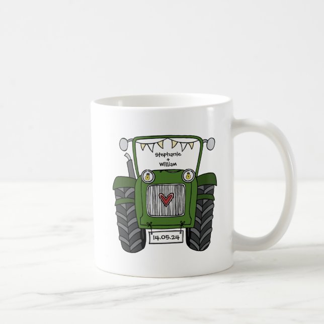 Mug Cadeau personnalisé Mariage campagnard tracteur ve (Droite)