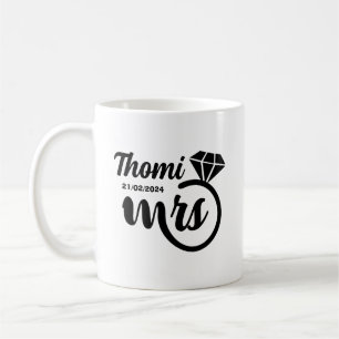 Mug cadeau personnalisé Mme élégant script
