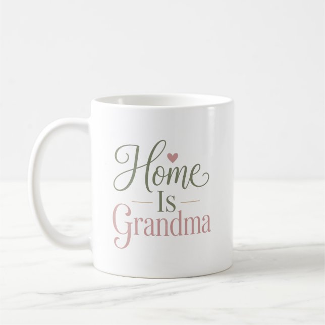 Mug Cadeau Personnalisé Nom Mamie Maison (Gauche)