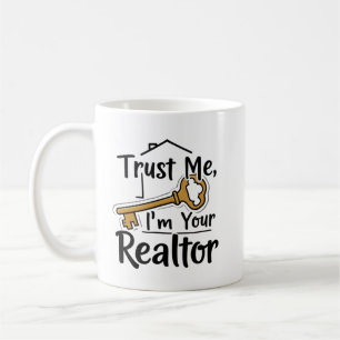Mug Cadeau personnalisé pour agent immobilier, Confian