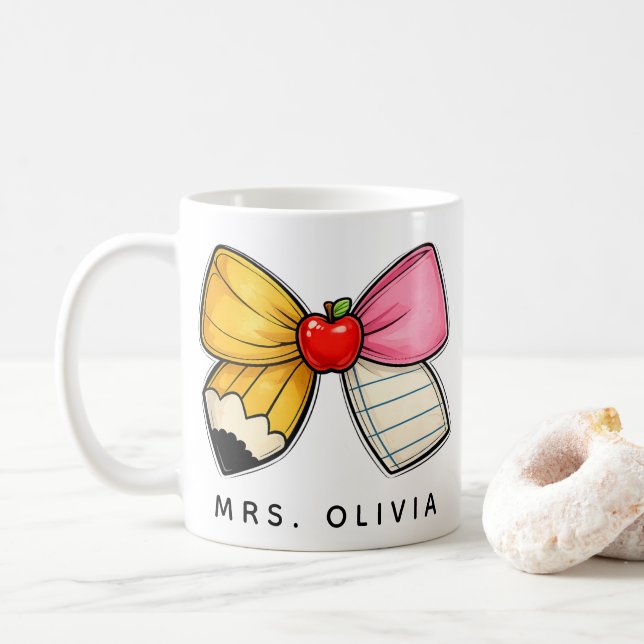 Mug Cadeau personnalisé pour enseignant | Enseignant p (Avec donut)