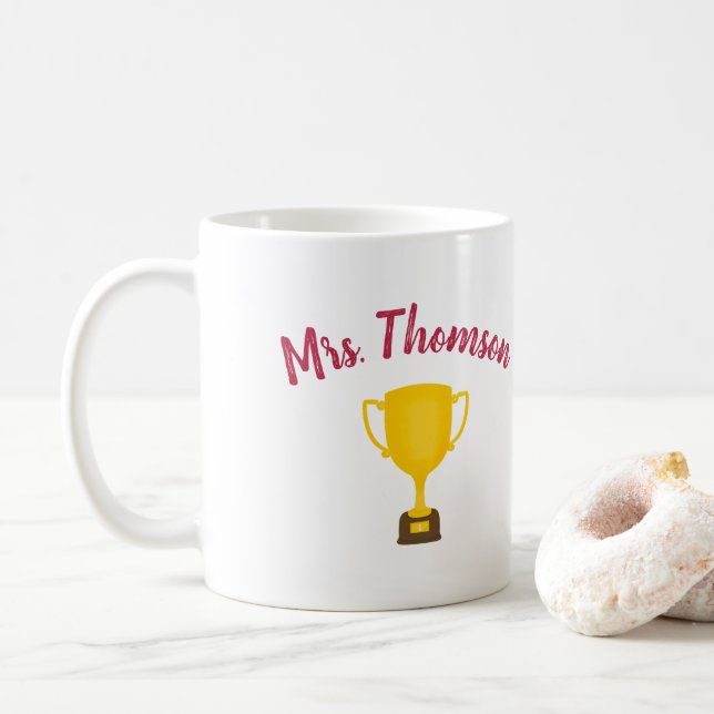 Mug Cadeau personnalisé pour enseignant, Meilleur ense (Avec donut)