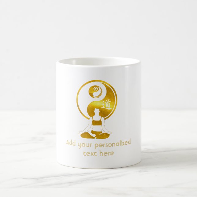 Mug Cadeau Personnalisé Pour Instructeur De Yoga Gold  (Centre)