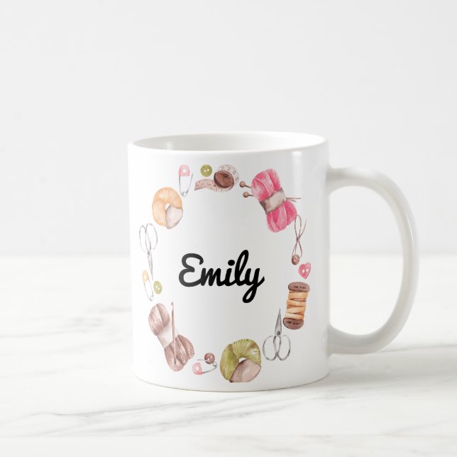 Mug Cadeau personnalisé pour les Knitters, les Tricots (Droite)