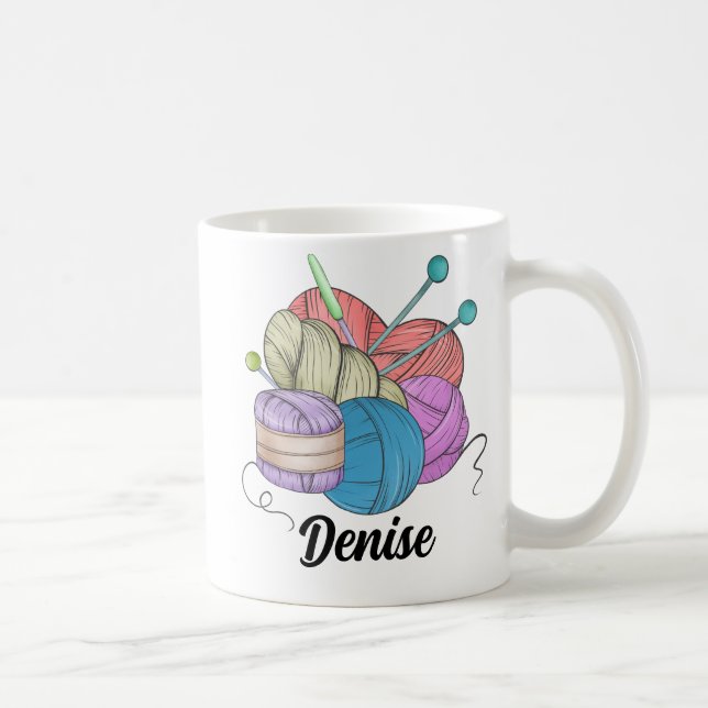 Mug Cadeau personnalisé pour les Knitters, les Tricots (Droite)