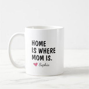 Mug Cadeau personnalisé pour maman : La maison est où 