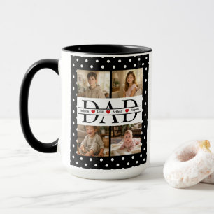 Mug Cadeau personnalisé pour papa avec 4 photos élégan