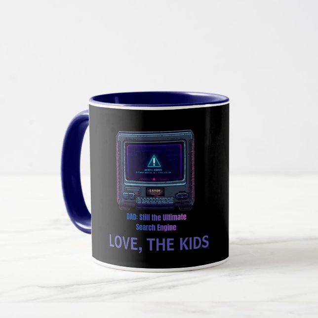 Mug Cadeau personnalisé pour papa techno art pixel rét (Devant gauche)