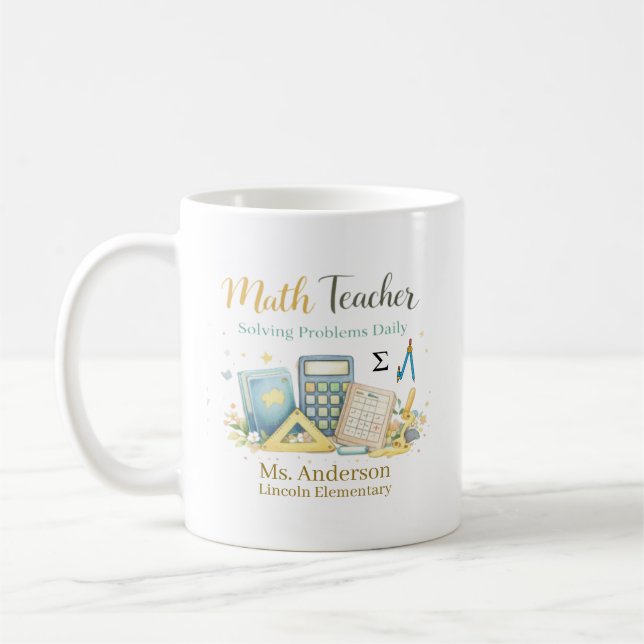 Mug Cadeau Personnalisé pour un Professeur de Mathémat (Gauche)
