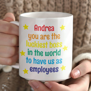 Mug Cadeau personnalisé Rainbow Funny Boss