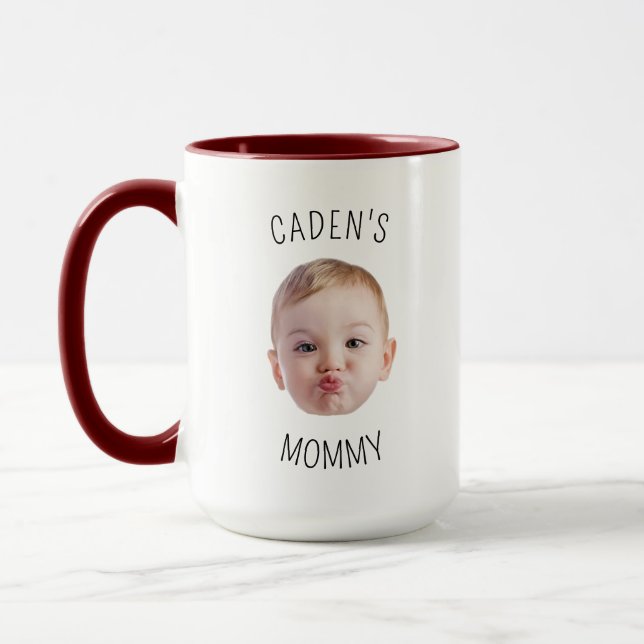 Mug Cadeau personnalisé visage bébé pour maman Anniver (Gauche)