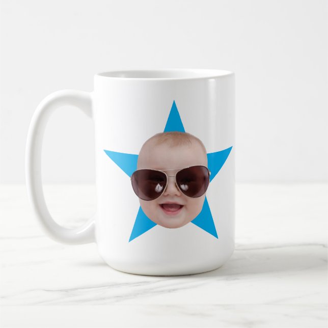 Mug Cadeau personnalisé visage Office Star personnalis (Gauche)
