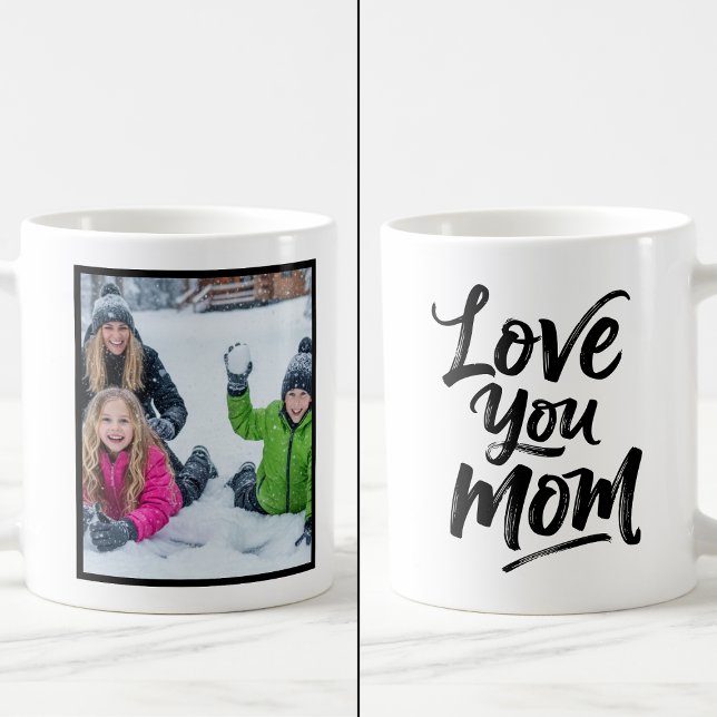 Mug Cadeau photo 1 Brosse à écriture manuscrite « Je t (Créateur téléchargé)