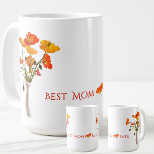 Mug Cadeau photo coquelicot de la fête des mères pour 