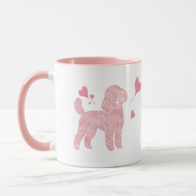 Mug cadeau Poodle Pastel pour la Saint-Valentin av (Gauche)