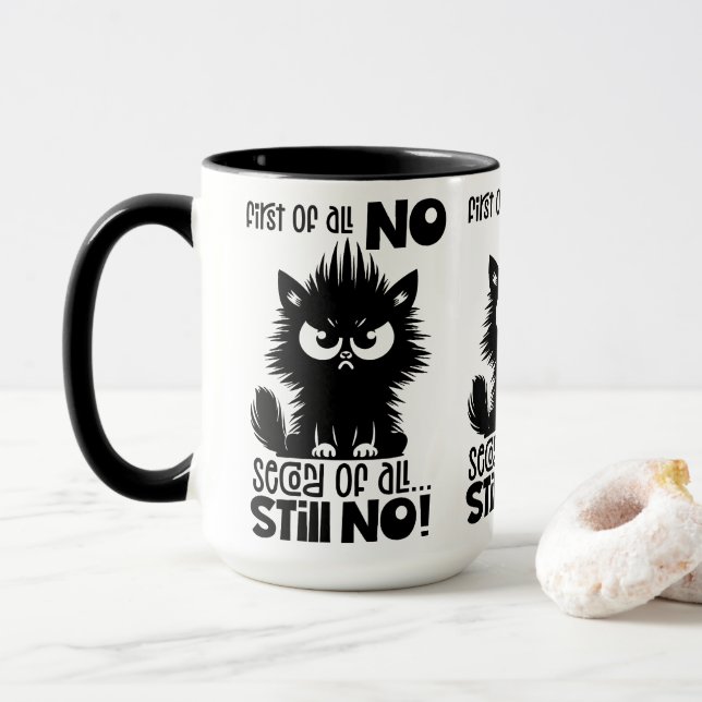 Mug Cadeau pour amateur de chat drôle avant tout  (Avec donut)