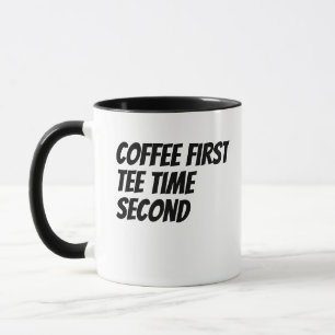 Mug Cadeau pour amateur de golf 'Café d'abord, heure d