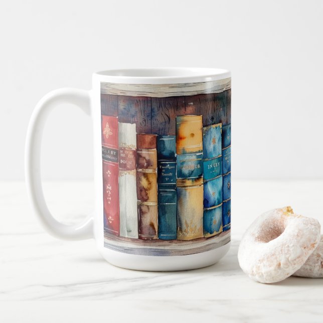 Mug Cadeau pour amateur de livres cosy (Avec donut)