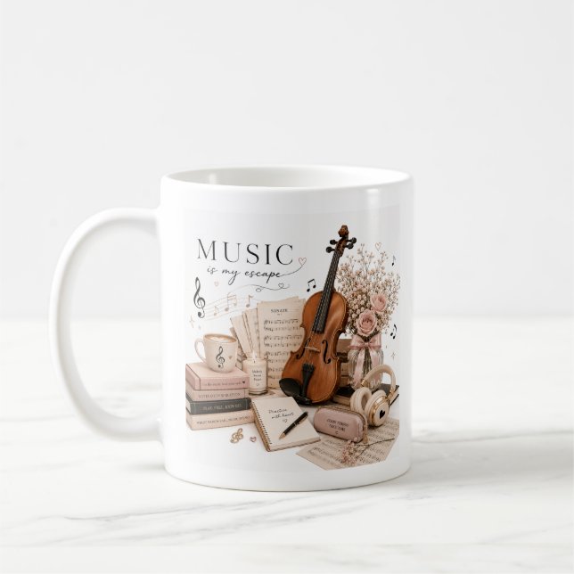 Mug Cadeau pour amateur de musique de luxe doux (Gauche)