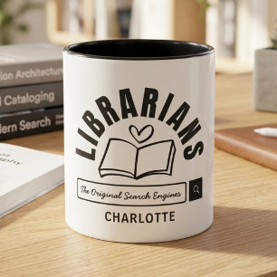 Mug Cadeau pour bibliothécaire drôle personnalisé noir