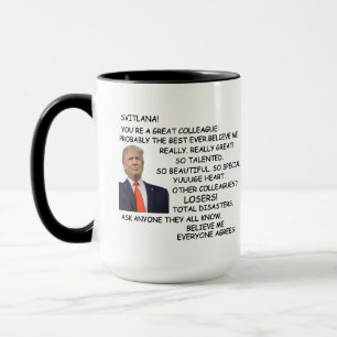 Mug Cadeau pour Collègue coutume Trump, Humoriste Trum