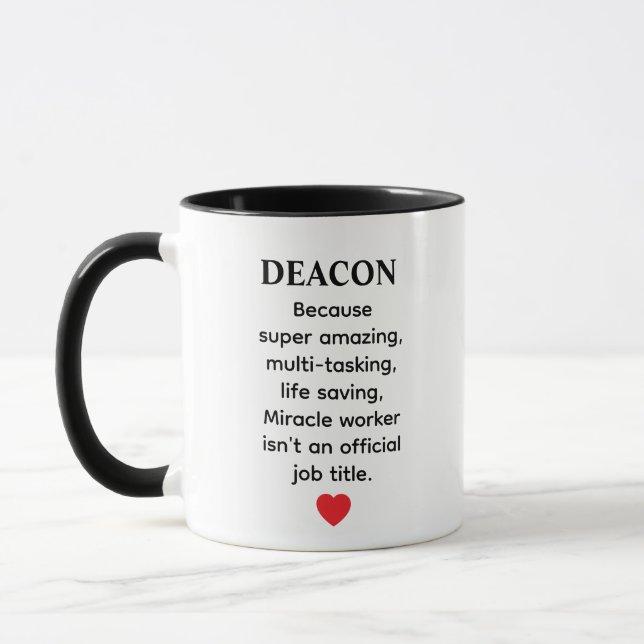 Mug Cadeau pour diacre – Création de citation drôle de (Gauche)