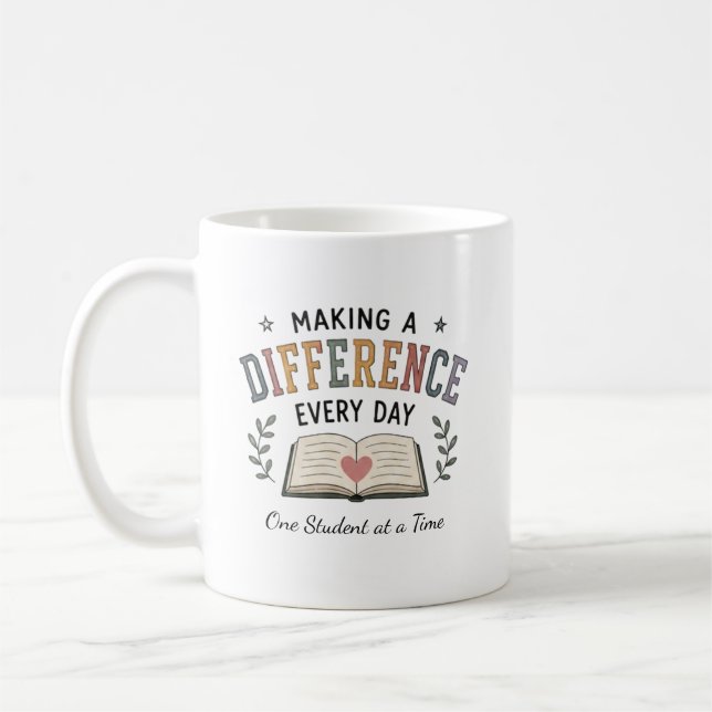 Mug Cadeau pour enseignant de l'école qui fait une dif (Gauche)