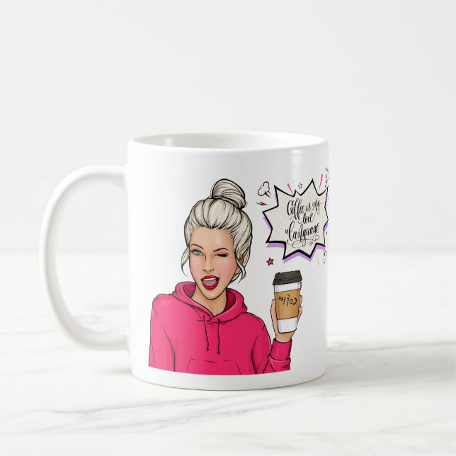 Mug Cadeau pour fille mignonne amatrice de café (Gauche)
