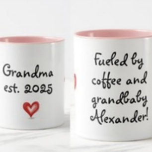Mug Cadeau pour grand-mère, personnalisé avec nom et a