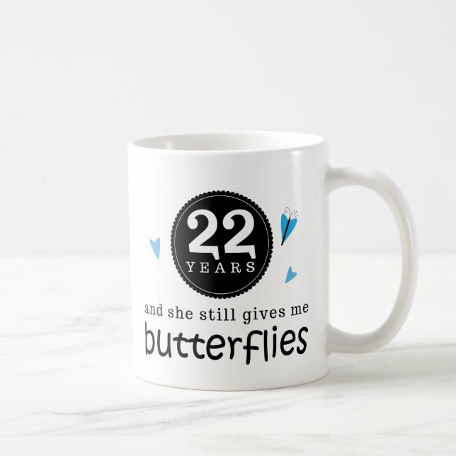 Mug Cadeau pour le 22ème papillon d'anniversaire de (Droite)
