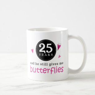 Mug Cadeau pour le 25ème papillon d'anniversaire de