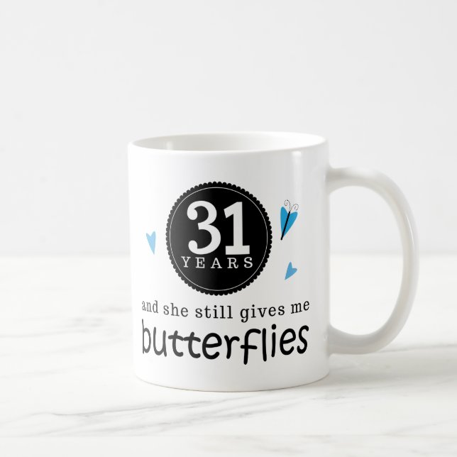 Mug Cadeau pour le 31ème papillon d'anniversaire de (Droite)