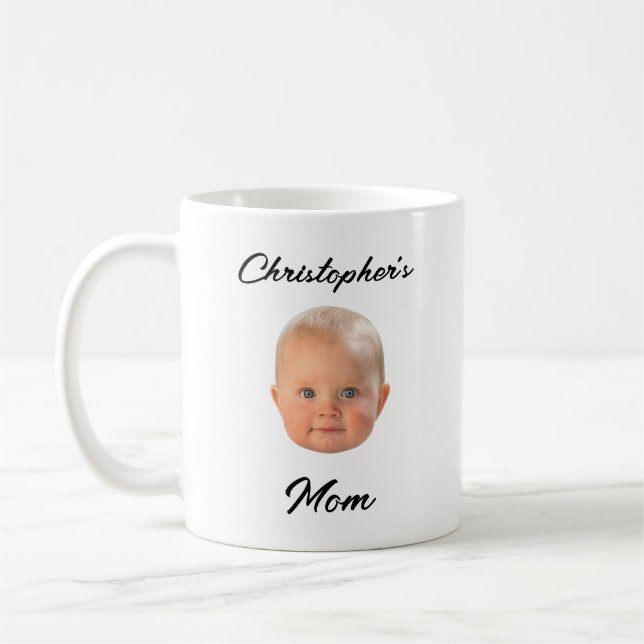 Mug Cadeau pour maman avec écriture noire et visage de (Gauche)