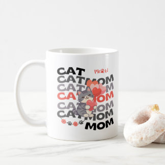 Mug Cadeau pour Maman Chat Petits coeurs de Chien mign