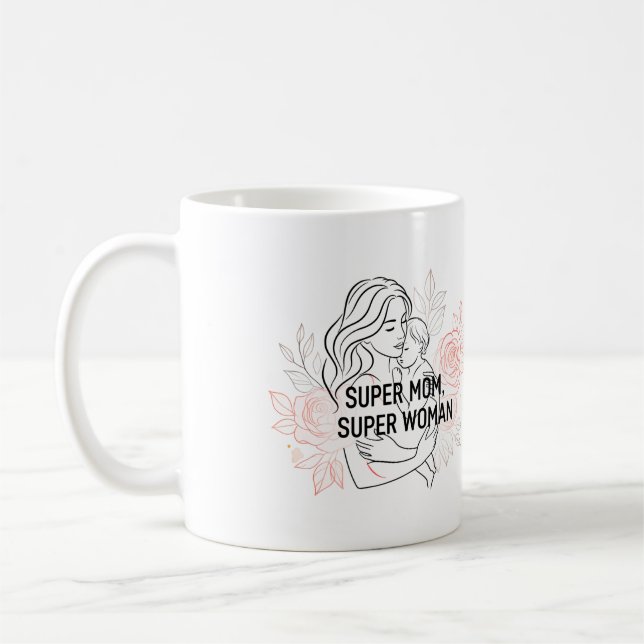 Mug Cadeau pour maman Design de maman avec bébé (Gauche)