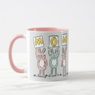 Mug Cadeau pour maman Fun Rabbits Design