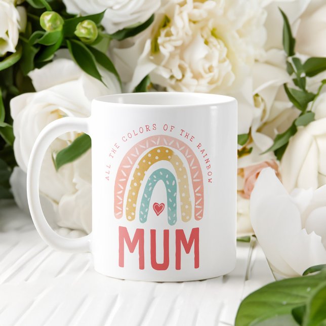 Mug Cadeau pour maman | Toutes les couleurs de l'arc-e (Gift For Mum | All The Colors of The Rainbow Coffee Mug)