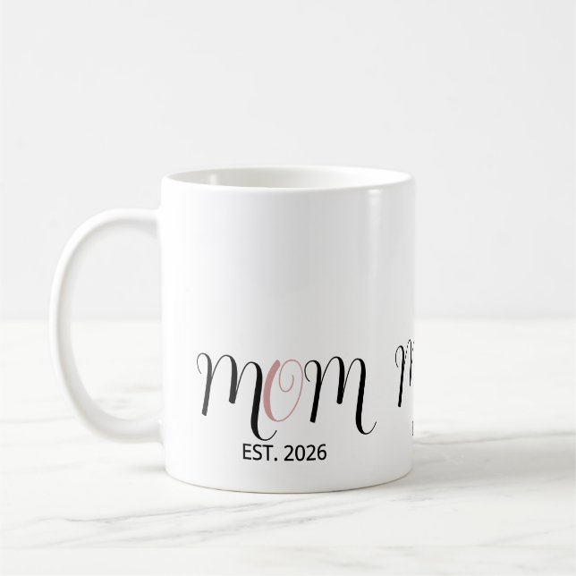 Mug Cadeau pour nouvelle maman - Écriture noire établi (Gauche)