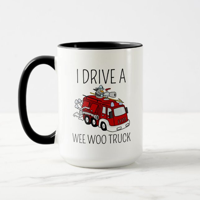 Mug Cadeau pour pompier, camion de pompiers, Cadeau de (Gauche)