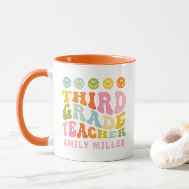 Mug cadeau pour professeur de troisième année (Avec donut)