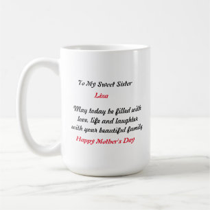 Mug Cadeau pour Soeur - Cadeau personnalisé pour la Fê