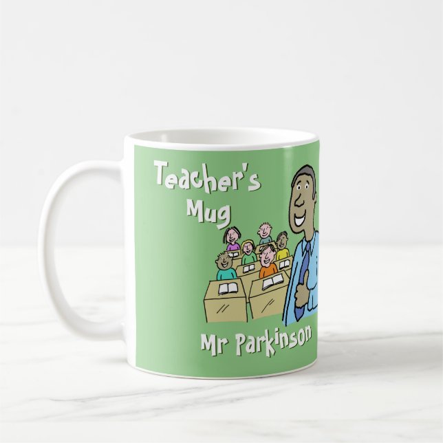 Mug Cadeau pour un enseignant masculin noir. Cadeau po (Gauche)