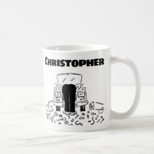 Mug Cadeau pour un mécanicien automobile avec nom caf
