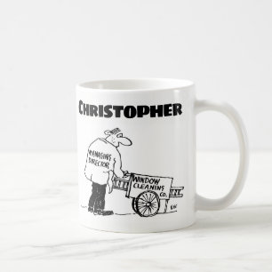 Mug Cadeau pour un nettoyeur de fenêtre avec nom café